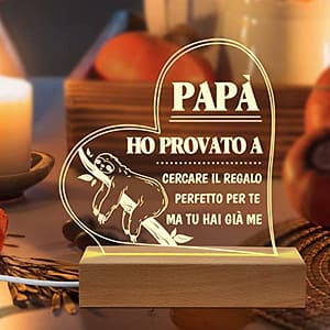 Niyewsor Regalo Natale Papà, Regali per Papà Luce Notturna, Regalo Papa Compleanno, Idee Regalo Papà, Festa Della Papà Natale Regalo per Papa da Figlia Figlio