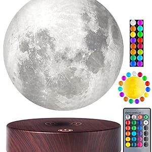 VGAzer 3D Stampa lampade a levitazione magnetica a luce lunare per la casa, decorazioni per ufficio, regalo creativo da 6 pollici (bianco)