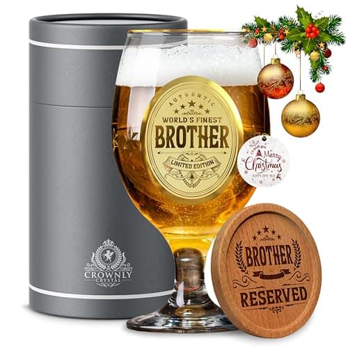 Kies® Regali compleanno per fratello, personalizzati per uomo, da sorella, bicchieri da birra per Natale