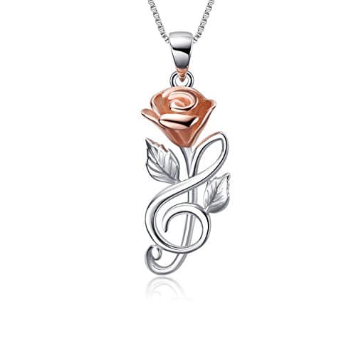 Collana in argento sterling Collana con ciondolo a forma di fiore in oro rosa Collana in oro rosa Regali per gioielli da donna