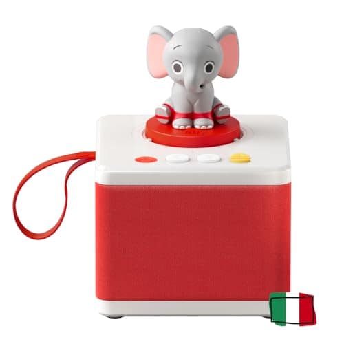 FABA - Raccontastorie Bianco - Cantastorie per Bambini, Cassa Audio con Personaggio Sonoro Ele l'Elefante, Gioco Educativo, Contenuti da 0 a 6 anni