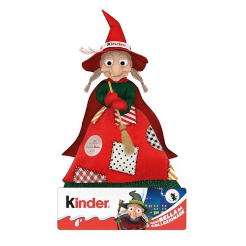 Kinder Calza della Befana - 8 Snack Dolci al Cioccolato Assortiti, Sacco Speciale a Forma di Befana, Idea Regalo Epifania, Confezione da 165 gr